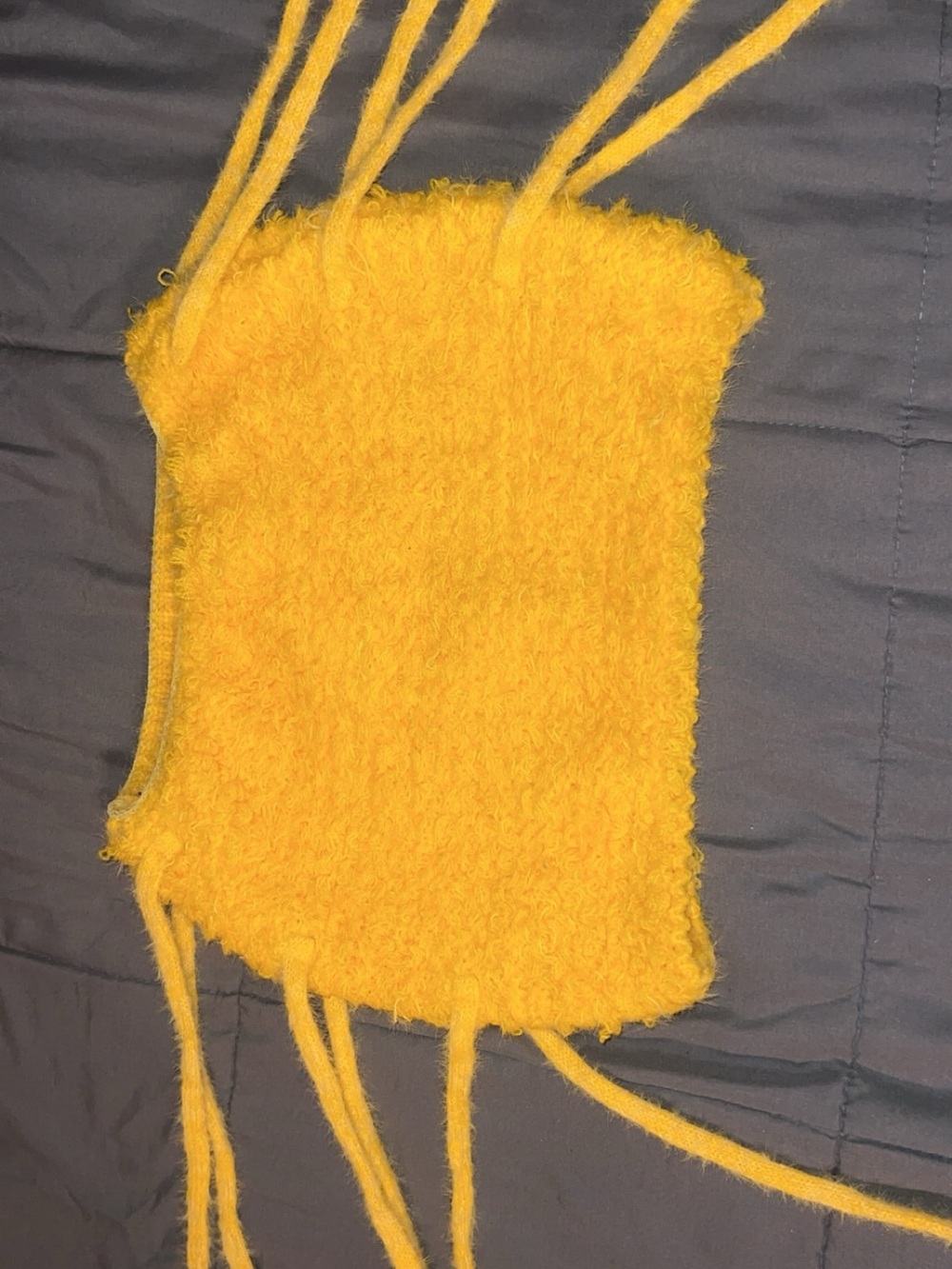 & Other Stories Bright Yellow Fuzzy Knit Top
